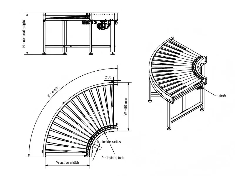 Curved Roller Conveyor