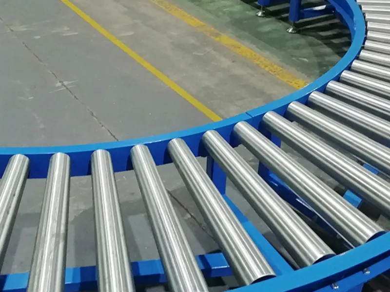 curved gravity roller conveyor