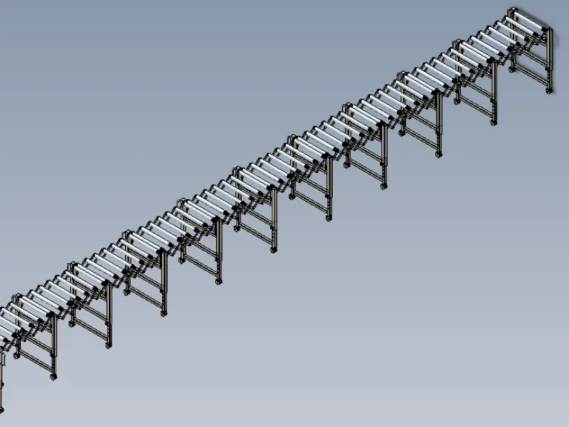 This is a flexible gravity roller conveyor system.